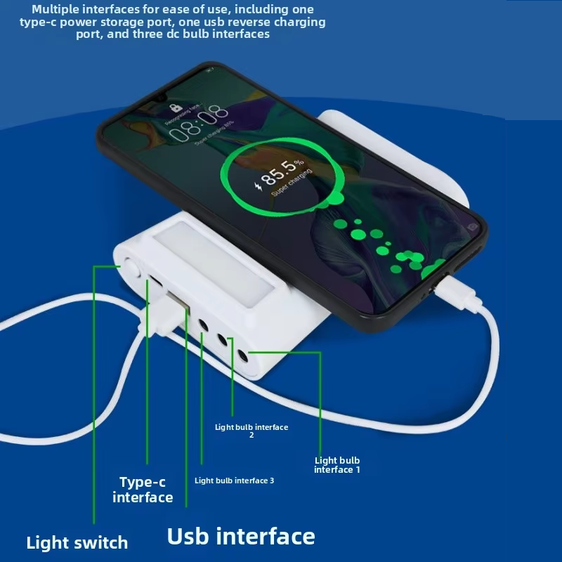 Portable Solar Home Kit System with 3 LED Bulbs for Power Outages Emergency Light - Image 3
